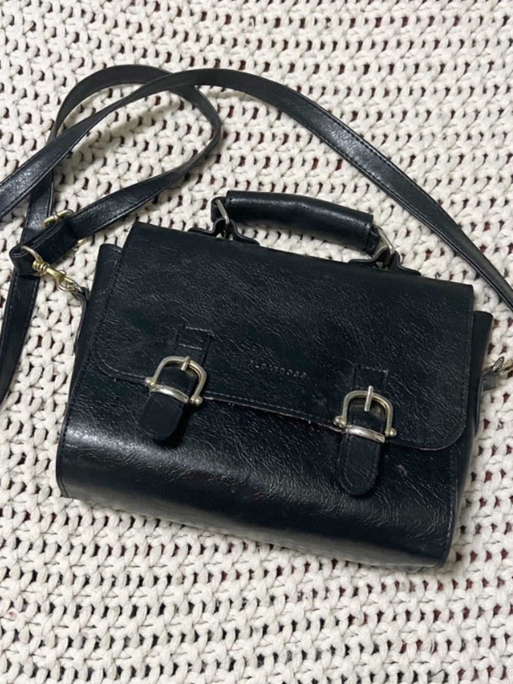 Albatross black satchel purse